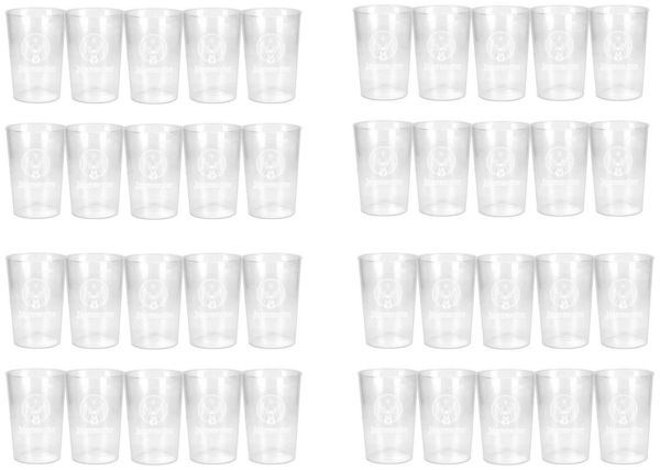 Jägermeister Gläser-Set Jägermeister Glas Plastik Becher 0,2 l - 80er Set