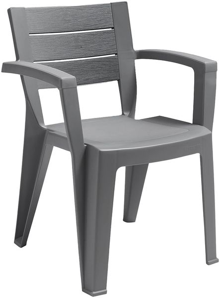 Dmora Gartenstuhl Camogli, Gartensitz, Outdoor-Stuhl, Outdoor-Sessel, Made in Italy, 60x58 h79 cm, Grau