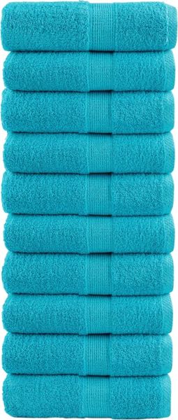 vidaXL Premium-Gästetücher SOLUND 10 Stk. Türkis 30x50 cm 600 g/m² 137448