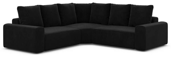 Couch Gomera L Form in Samtstoff - Samtstoff - schwarz