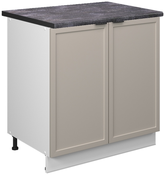 Spülenunterschrank Fame-Line GrauBeige 80 cm mit Regal, AP Anthrazit Vicco