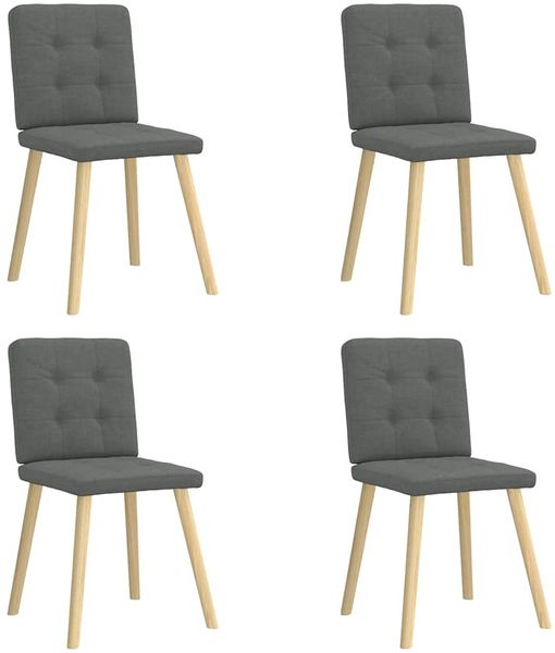 vidaXL Esszimmerstühle 4 Stk. Dunkelgrau Stoff 3315169