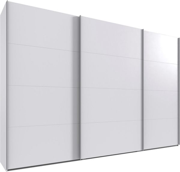 Wimex Kleiderschrank Mugano, Made in Germany, Lieferung bis in Deine Etage und Stellort (wähle Deine Ausstattung: Basic oder Premium) 3 Schwebetüren, große Größen, mit oder ohne Spiegel, Metallgriffe