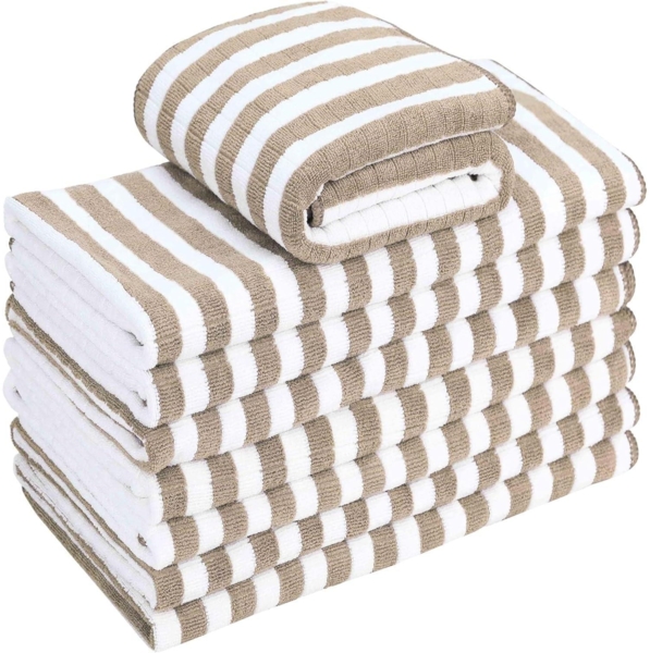 8er-Set Gryeer Microfaser Geschirrtücher 400g/m² 65x45cm Khaki