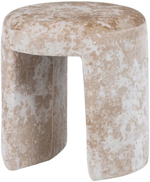 Polsterhocker Charlie - Strukturstoff Beige