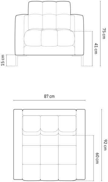 Micadoni Sessel Mamaia 1-Sitzer Strukturierter Stoff Neve Dunkelgrau goldene Beine Bild 5