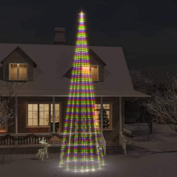 vidaXL LED-Weihnachtsbaum für Fahnenmast Mehrfarbig 1134 LEDs 800 cm 343533