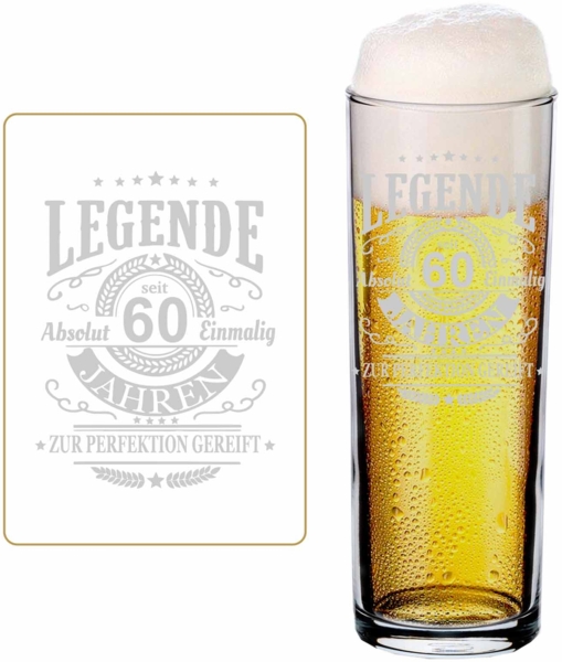 Luxentu Kölschglas Bierglas Kölner Stange 0,2l mit Eichung - Legende seit 60 Jahren