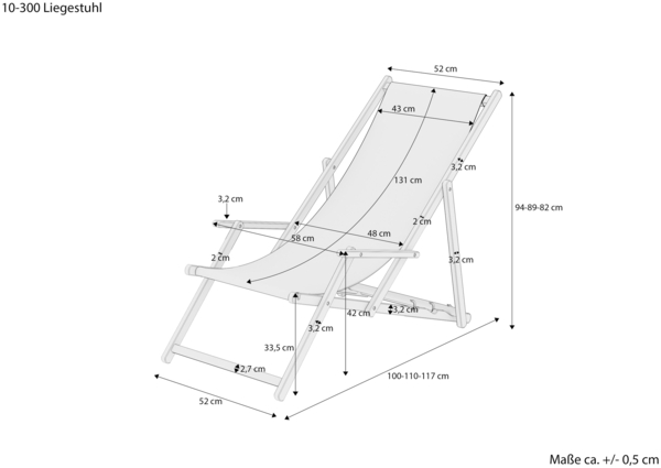 Gartenliege blau Liegestuhl Tisch Kissen Sonnenliege Strandstuhl Deckchair Buche 10-307 T KH Bild 5