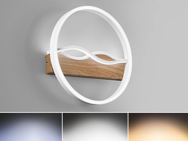 LED Deckenleuchte und Wandleuchte HAWAII in Weiß, 3 Lichtfarben, Ø 40cm