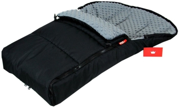 BabyLux Fußsack BABYLUX Fußsack MINKY Kinderwagen Buggy Fleece Babyschale Thermo, Schwarz + dunkel Grau