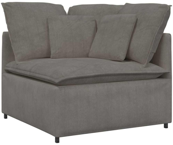 vidaXL Modulares Sofa Eckmodul mit Kissen Hellgrau 100 cm 4104467