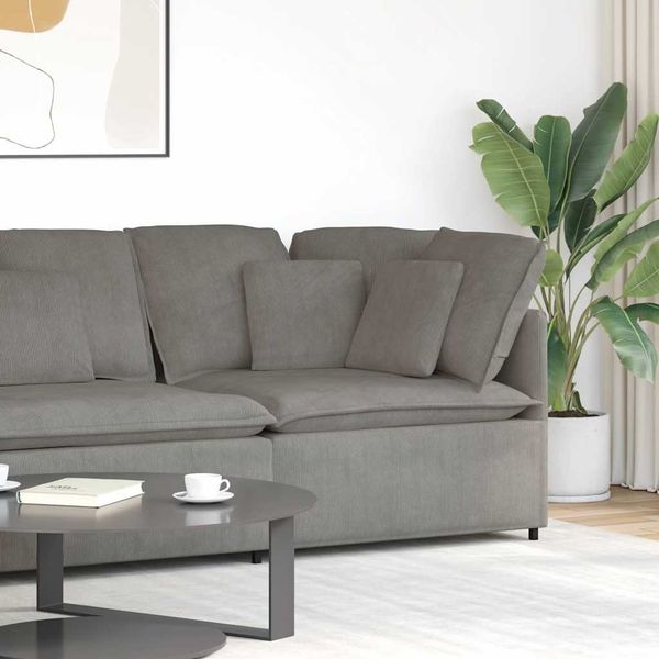 vidaXL Modulares Sofa Eckmodul mit Kissen Hellgrau 100 cm 4104467