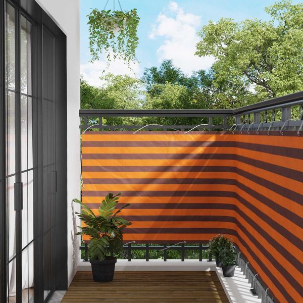 vidaXL Balkonsichtschutz Orange und Braun 110 x 200 cm Oxford-Stoff 42030666