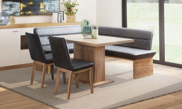 OTTO home Eckbankgruppe Beluna + Cross Essecke Sitzgruppe Eckbank Küchenbank, (Set, 4-tlg, Eckbank, 2 Stühle und Tisch), Sitzgruppe Esszimmer Stühle Tisch und Bank bequem gepolstert