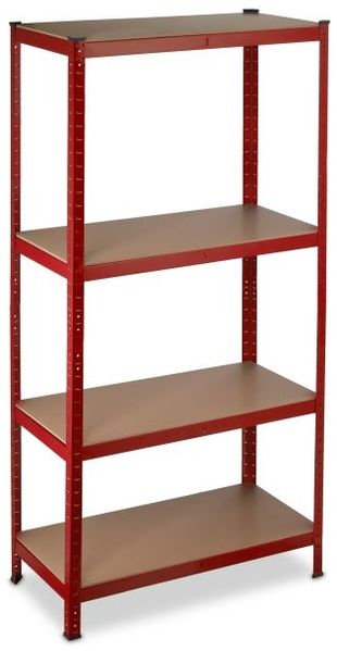 Schwerlastregal, Stahl / Kunststoff rot, 150 x 30 x 70 cm