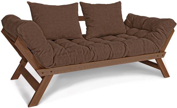 Marior HOME 'ALLEGRO' Klappsofa, Buchenholz, Walnussfarbe, Braun