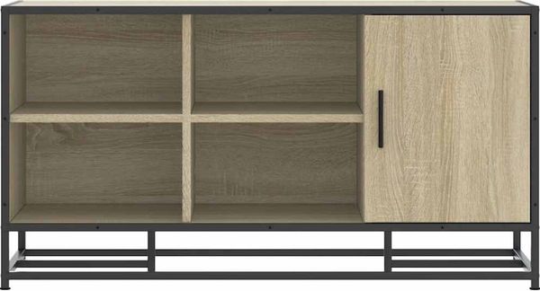 vidaXL Schuhbank Sonoma-Eiche 100x40x53,5 cm Holzwerkstoff und Metall 849215 Bild 4