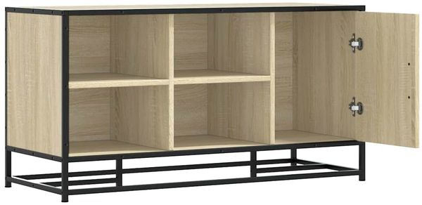 vidaXL Schuhbank Sonoma-Eiche 100x40x53,5 cm Holzwerkstoff und Metall 849215 Bild 5