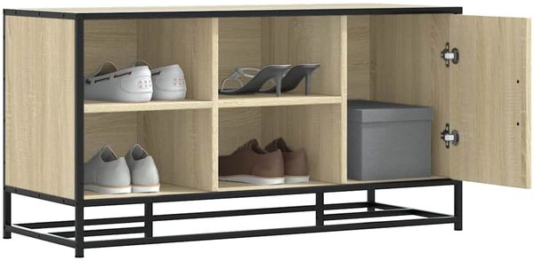 vidaXL Schuhbank Sonoma-Eiche 100x40x53,5 cm Holzwerkstoff und Metall 849215