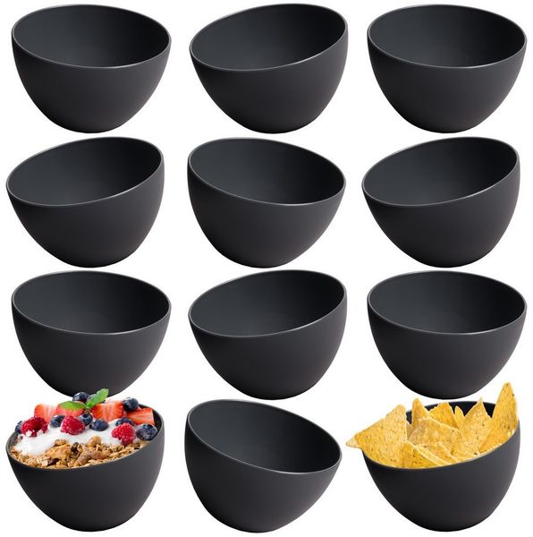 Hausfelder Müslischale Bowl Schüssel 12er Set (Anthrazit), Kunststoff, (12-tlg), Ø 13,5 cm, mikrowellengeeignet, spülmaschinengeeignet