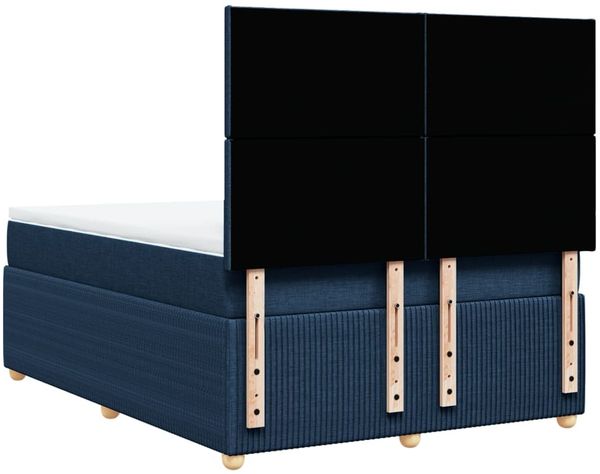 vidaXL Boxspringbett mit Matratze Blau 160x200 cm Stoff 3294406 Bild 8