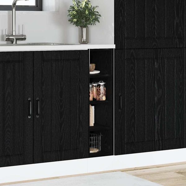 vidaXL Küchenunterschrank Schwarz Eichen-Optik 20 x 44,5 x 81,5 cm 876649