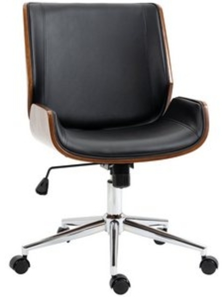 Vinsetto Schreibtischstuhl Höhenverstellbarer Schreibtischstuhl (Drehstuhl, 1 St), Kunstleder, Schwarz 53 x 60 x 86-96 cm Bild 6