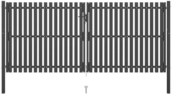 vidaXL Gartentor aus Stahl 400 x 150 cm Anthrazit 146336