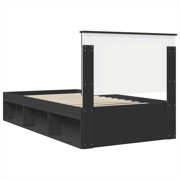 vidaXL Bettrahmen Schwarz 100 x 200 cm Massives Kiefernholz 3411047 Bild 9