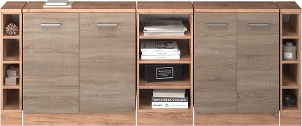 Küchenschrank für Dachschrägen R-Line Sonoma 210 cm 5er Set Schrankkorpuss 60 cm Tiefe Vicco Bild 5