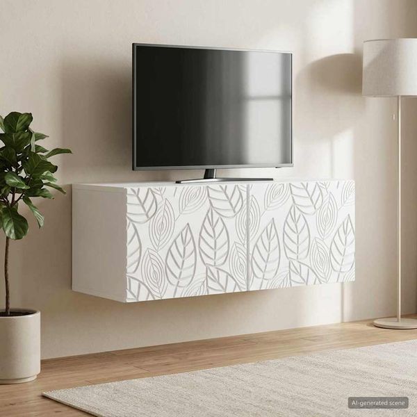 vidaXL Wandmontierter TV-Schrank 59,5 x 41 x 30 cm Weiß Holzwerkstoff 898845