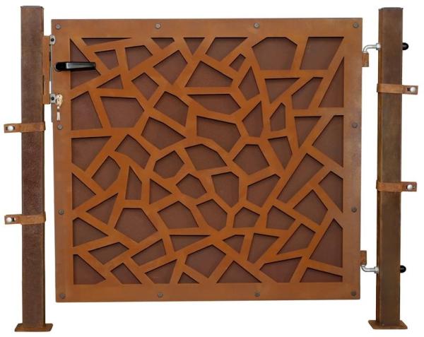 Gartentür Zauntür Gartentor 120cm Rost Hoftor Hoftür Gartenpforte Zauntor Design