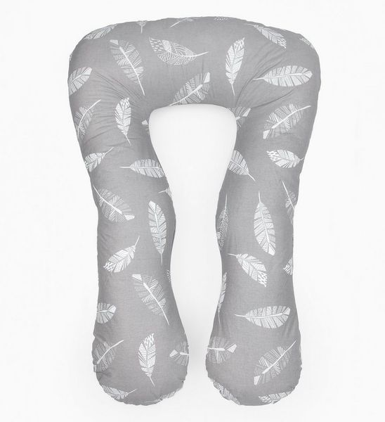 Loolay Stillkissen Schwangerschaftskissen Seitenschläferkissen Stillkissen Typ A U XXXL, 330 cm Lagerungskissen GRAU MUSTERN, LUX WEICH Relaxkissen + 100% Bio-Bauwolle Bezug, 100% Europäische Stoffe und Kleinserien-Nähen!