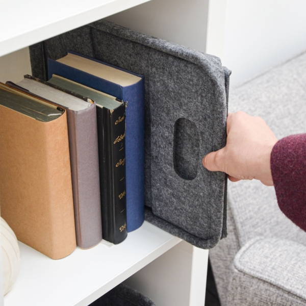 2er Set Filz Aufbewahrungsbox 33x33x33cm Kompatibel mit IKEA Kallax Regal Grau Bild 6