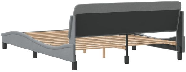 vidaXL Bettgestell "Dover" Hellgrau 160x200 cm Stoff 373205 Bild 6