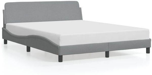 vidaXL Bettgestell "Dover" Hellgrau 160x200 cm Stoff 373205 Bild 2