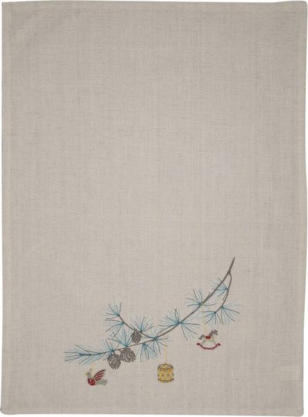 Greengate Geschirrtuch Xmas Geschirrtuch bedruckt pale grey 70x50cm