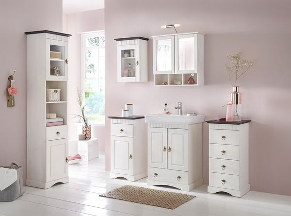welltime Spiegelschrank Landhaus Sylt Breite 62,5 cm, aus Massivholz