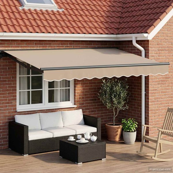 vidaXL Elektrische ausziehbare Markise Beige und Anthrazit 3 x 2,5 m 3422010