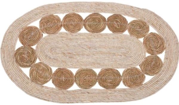 H& S Decoration ovaler Jute-Teppich 80x50 cm