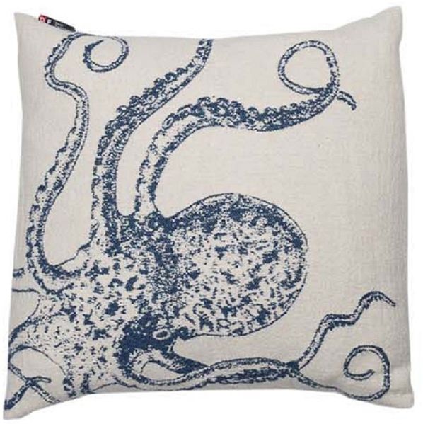 DAVID FUSSENEGGER Kissenhülle Nova 'Oktopus' 50x50 cm Blau