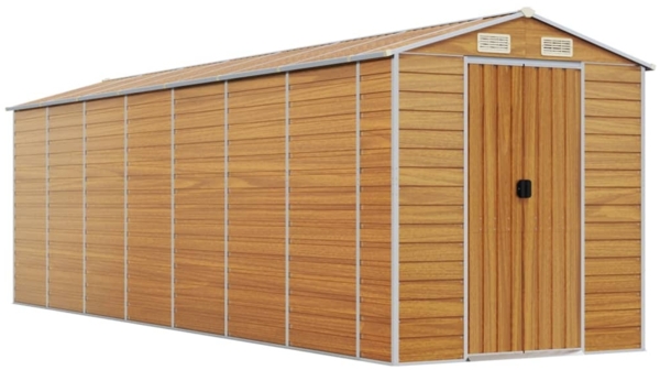 vidaXL Gerätehaus Hellbraun 191x640x198 cm Verzinkter Stahl 3188281