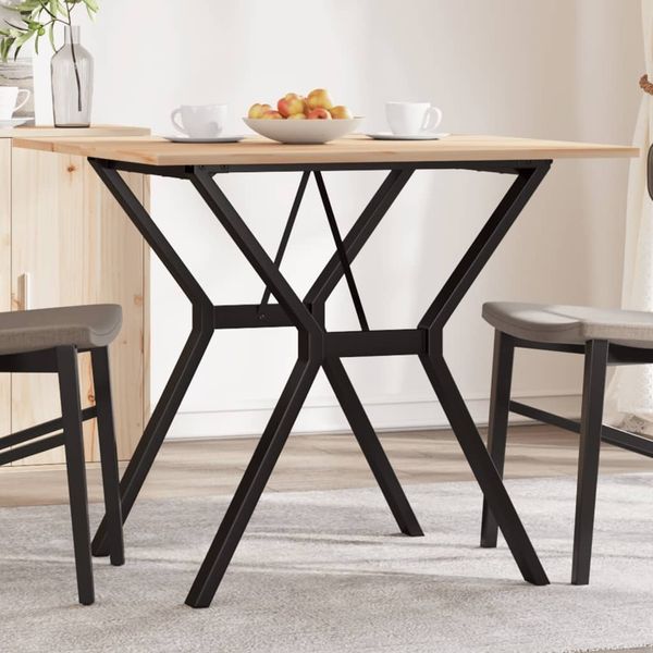 vidaXL Esstisch Y-Gestell 80x80x75 cm Massivholz Kiefer und Stahl 3282717