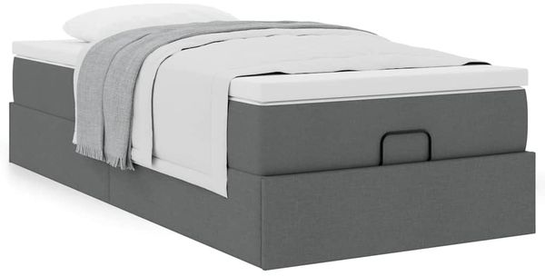 vidaXL Ottoman-Bett mit Matratze Dunkelgrau 80x200 cm Stoff 3311065 Bild 4