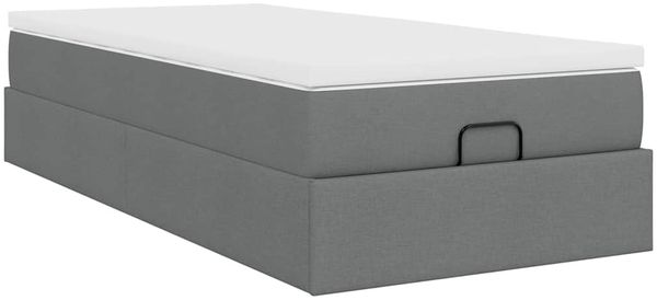 vidaXL Ottoman-Bett mit Matratze Dunkelgrau 80x200 cm Stoff 3311065 Bild 10