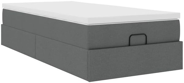 vidaXL Ottoman-Bett mit Matratze Dunkelgrau 80x200 cm Stoff 3311065 Bild 6