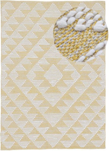 carpetfine Teppich Kelim Durry, rechteckig, Höhe: 5 mm, Handweb, geometrisch, Hoch-Tief Effekt, handgewebt, reine Baumwolle