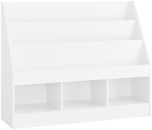 SoBuy KMB118-W Kinderregal, Spanplatte, Papierfurnier, Weiß, 100 x 80 x 30 cm