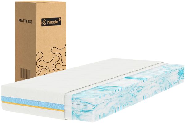 NAPSIE Matratze 100x200 cm– Mittelfest & Weich, Beidseitig nutzbar,22 cm Höhe, 7-Zonen Kaltschaum, ergonomische Rückenstütze, Oeko-Tex Standard 100 Zertifiziert